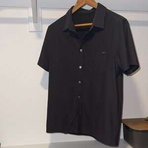 Vuori Black Short-Sleeve Button-Down Shirt